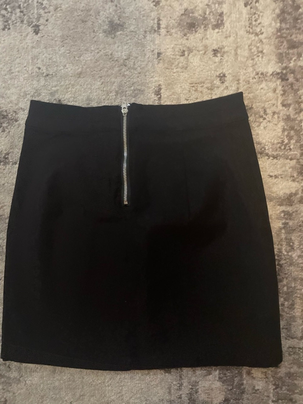 Women's Black Zip-Front Mini Skirt